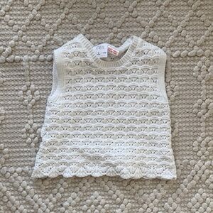 Zara Kids Ivory Crochet Tank Top